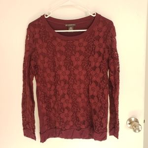 EUC Adrianna Papell Medium (M) Long-Sheer Sleeved, Lace Lightweight Sweater